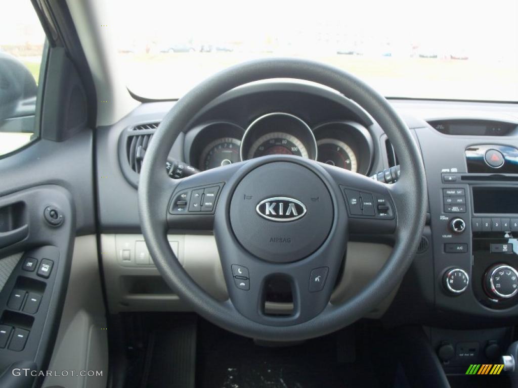 2011 Kia Forte EX 5 Door Stone Steering Wheel Photo #40076003