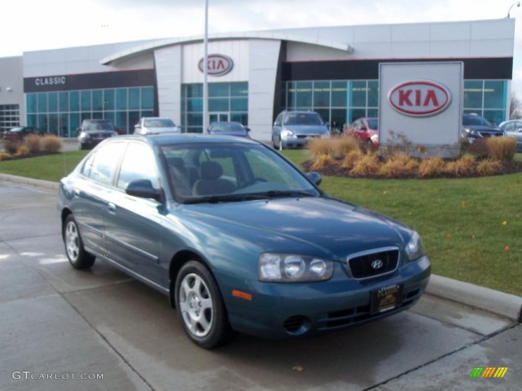 2001 Elantra GLS - Ocean Blue / Beige photo #1