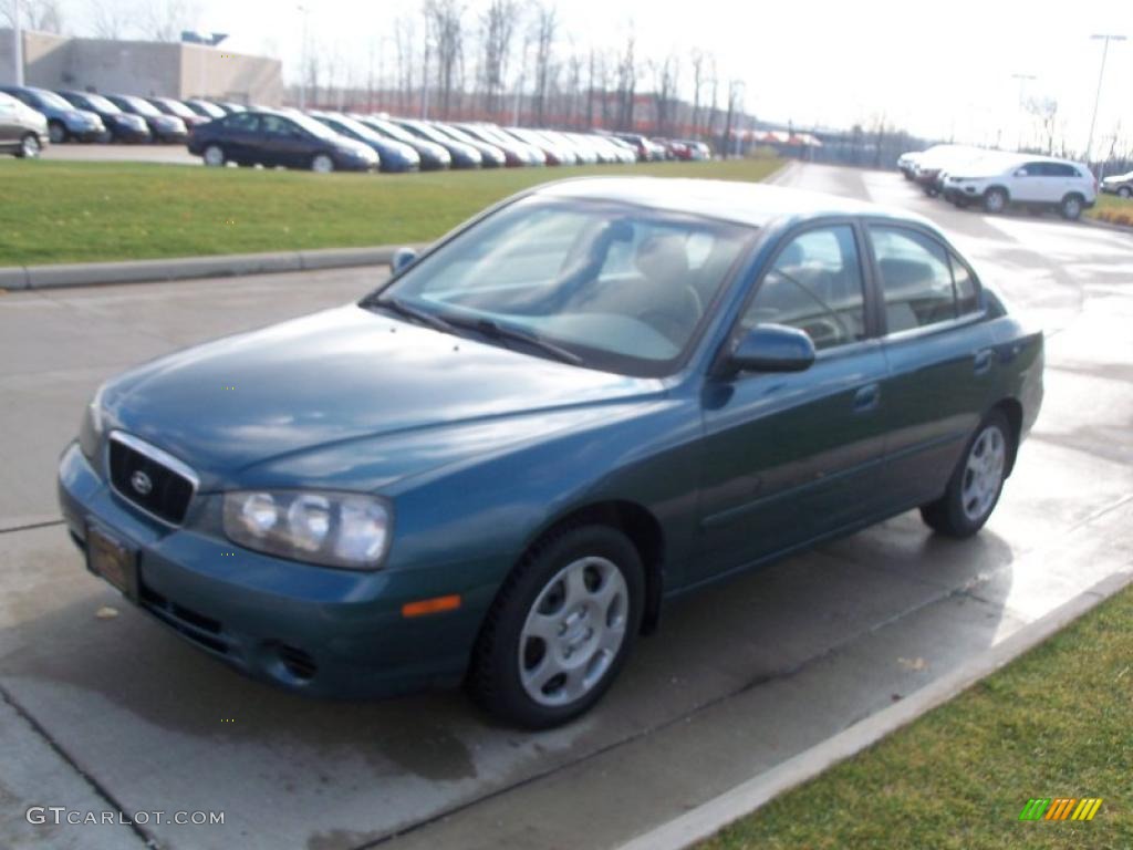 2001 Elantra GLS - Ocean Blue / Beige photo #3