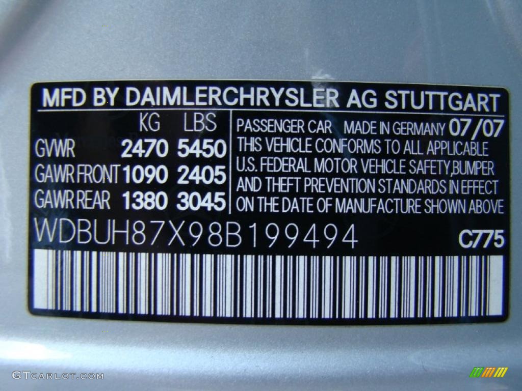 2008 E Color Code 775 for Iridium Silver Metallic Photo #40078243