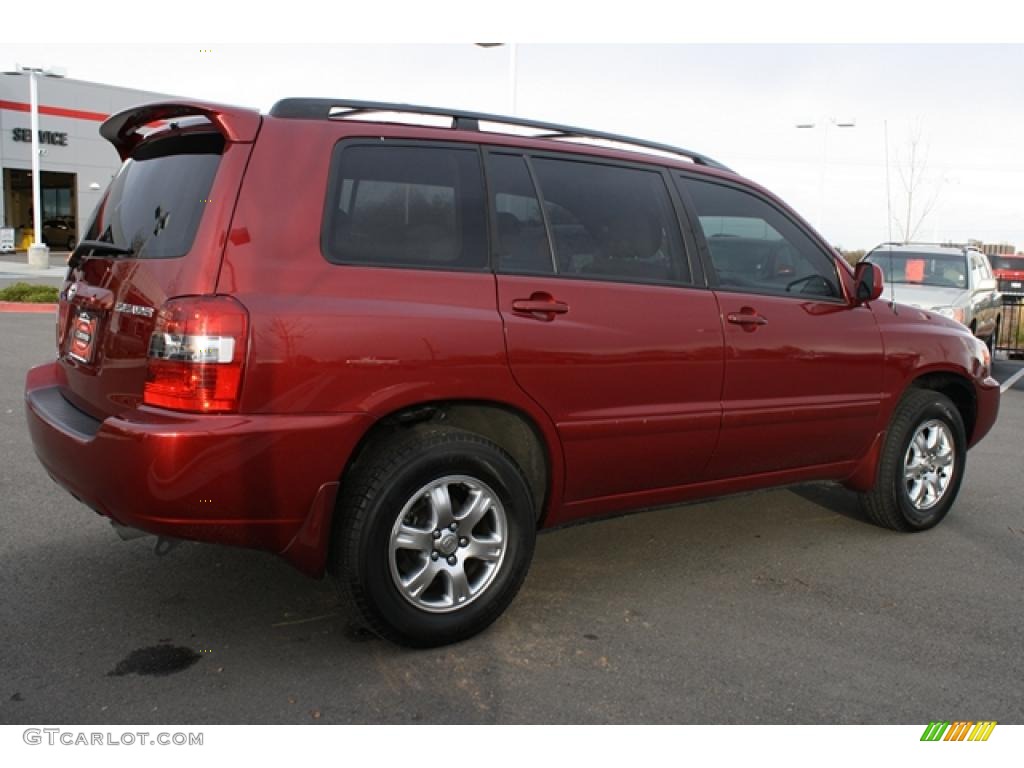 2007 Highlander V6 4WD - Maroon / Ivory Beige photo #2
