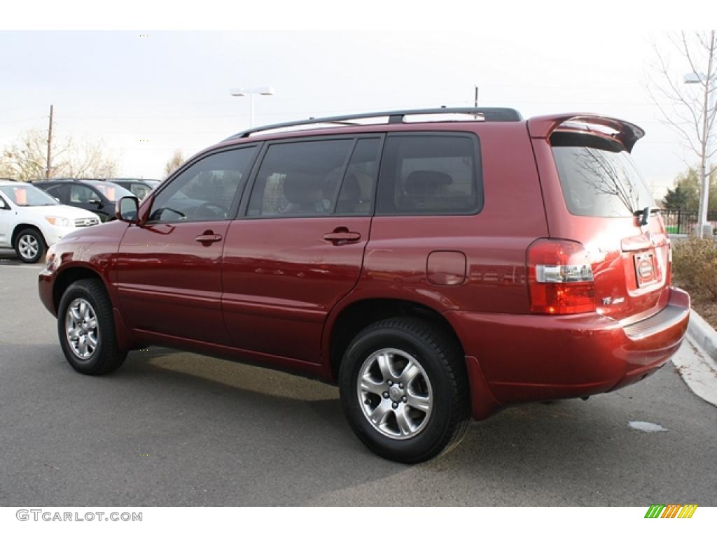 2007 Highlander V6 4WD - Maroon / Ivory Beige photo #4