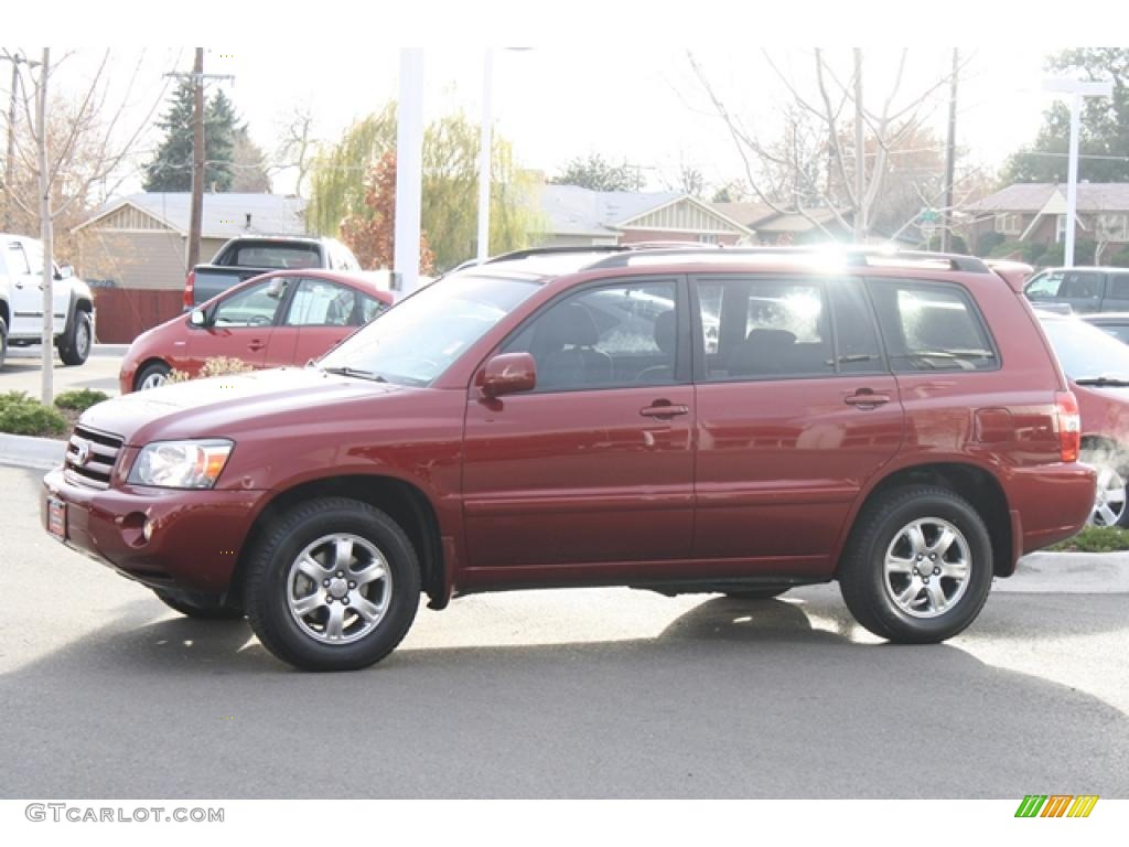 2007 Highlander V6 4WD - Maroon / Ivory Beige photo #5