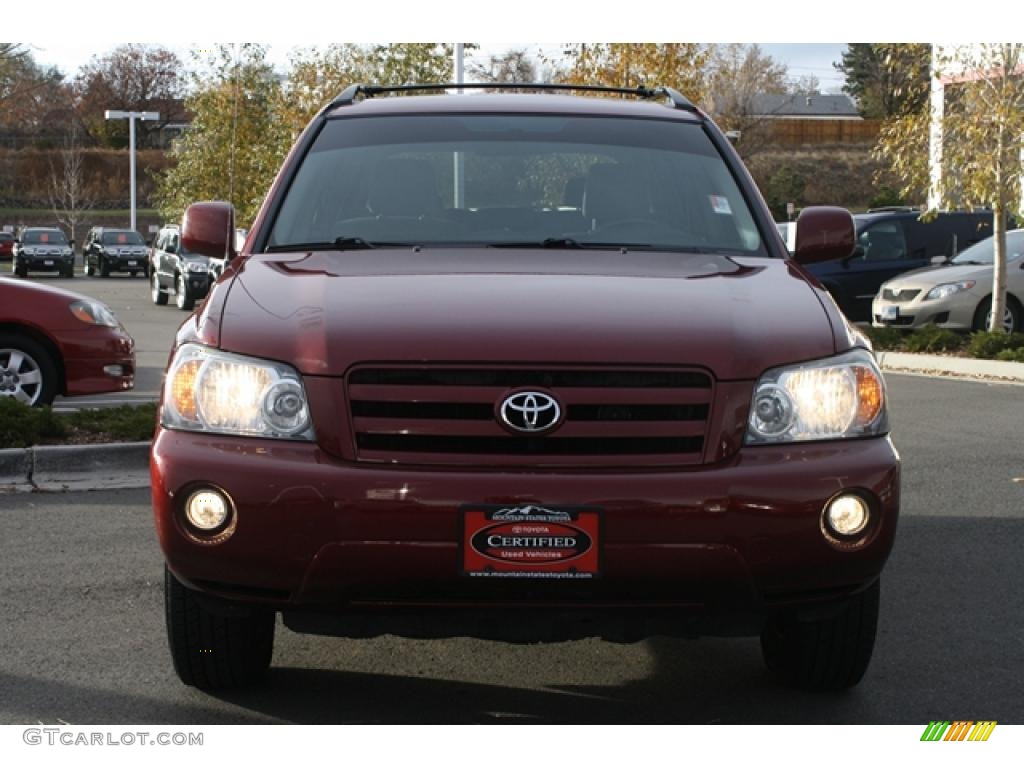 2007 Highlander V6 4WD - Maroon / Ivory Beige photo #6