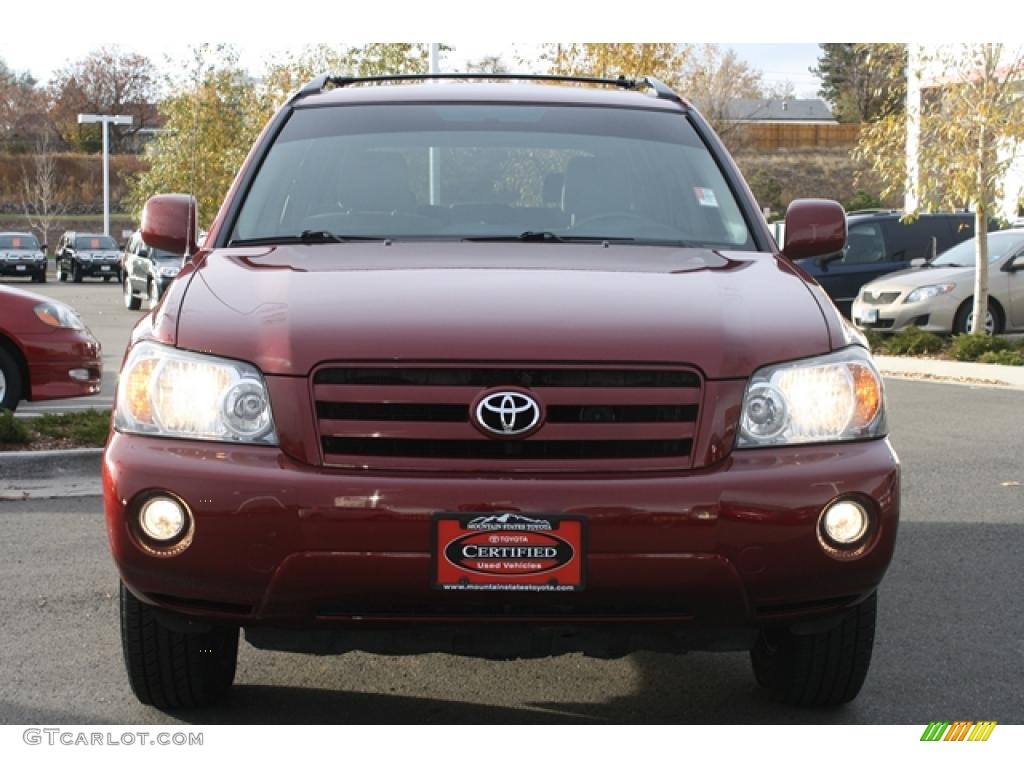 2007 Highlander V6 4WD - Maroon / Ivory Beige photo #7