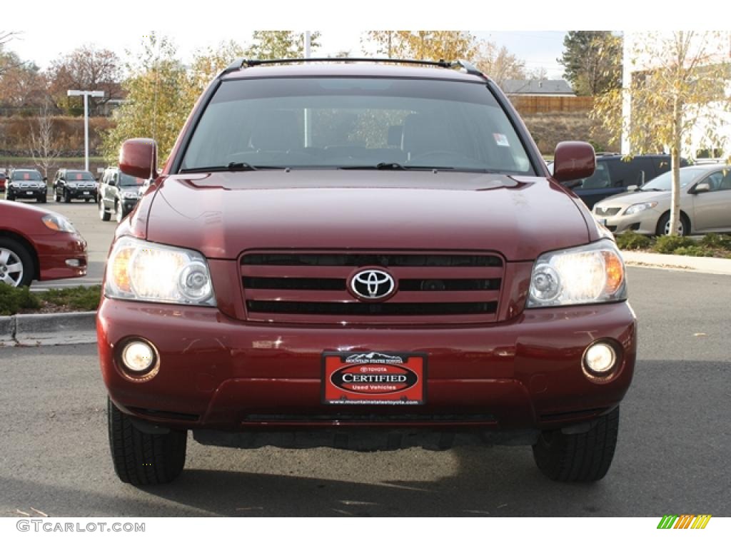 2007 Highlander V6 4WD - Maroon / Ivory Beige photo #8