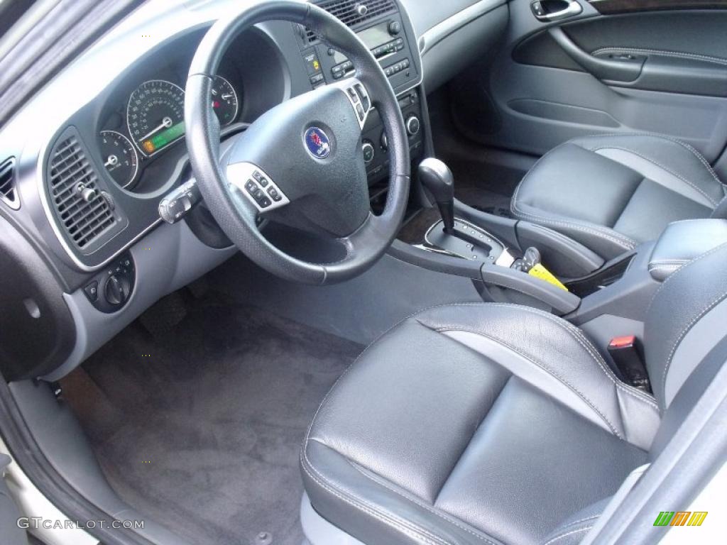 Black/Gray Interior 2007 Saab 9-3 2.0T Sport Sedan Photo #40084043