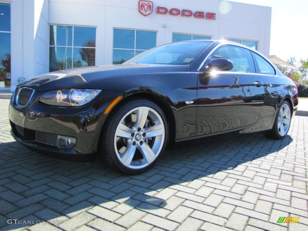 2007 3 Series 335i Coupe - Jet Black / Saddle Brown/Black photo #2