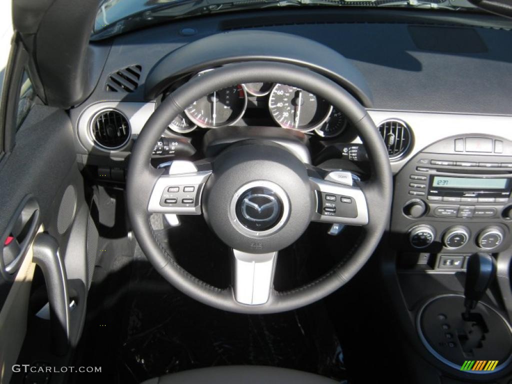 2011 Mazda MX-5 Miata Grand Touring Hard Top Roadster Dune Beige Steering Wheel Photo #40100563