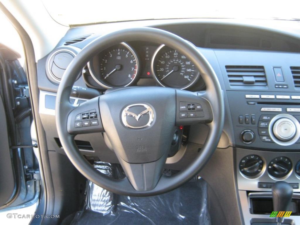 2011 Mazda MAZDA3 i Touring 4 Door Black Steering Wheel Photo #40101719