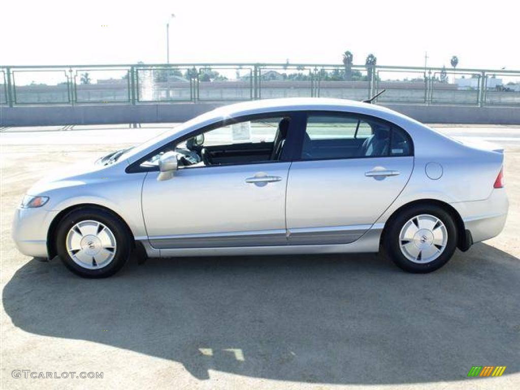 2007 Civic Hybrid Sedan - Alabaster Silver Metallic / Blue photo #4