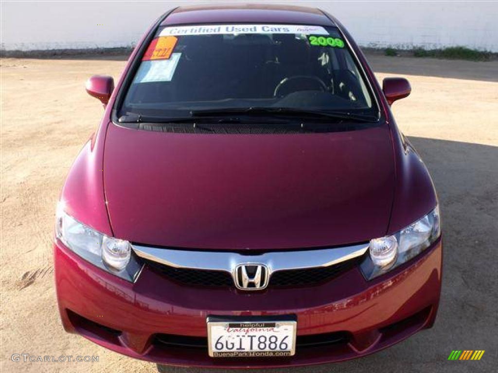 2009 Civic LX-S Sedan - Tango Red Pearl / Black photo #2