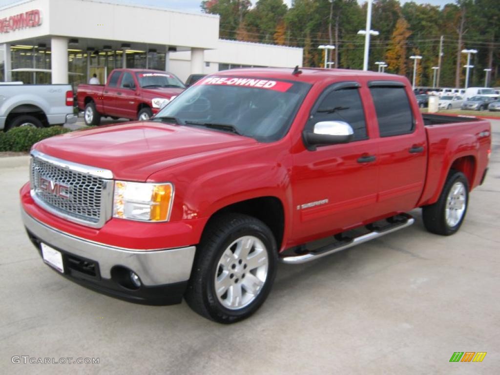 2008 Sierra 1500 SLE Crew Cab 4x4 - Fire Red / Ebony photo #1