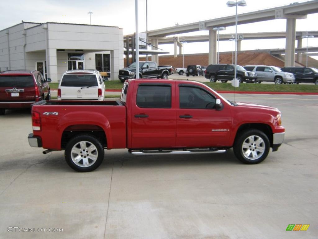 2008 Sierra 1500 SLE Crew Cab 4x4 - Fire Red / Ebony photo #6