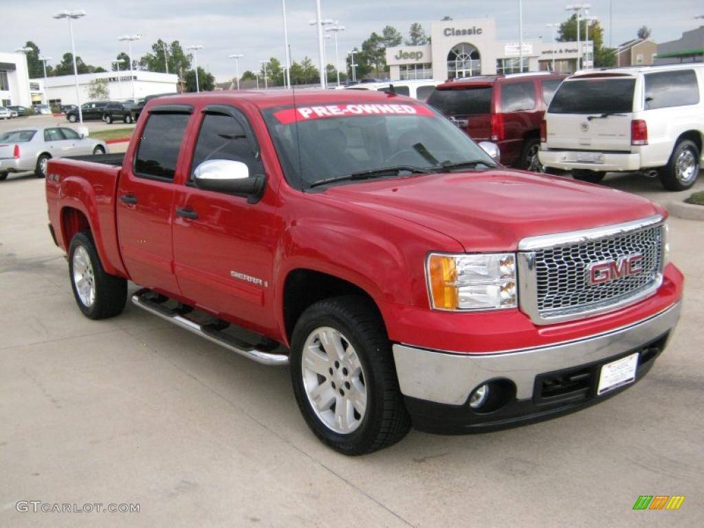 2008 Sierra 1500 SLE Crew Cab 4x4 - Fire Red / Ebony photo #7
