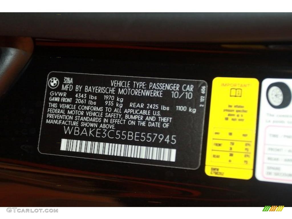 2011 BMW 3 Series 328i Coupe Info Tag Photo #40108963