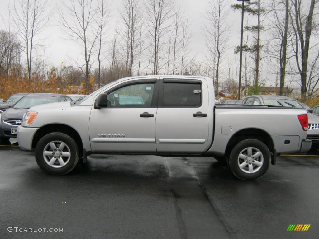 Radiant Silver 2008 Nissan Titan SE Crew Cab 4x4 Exterior Photo #40112659