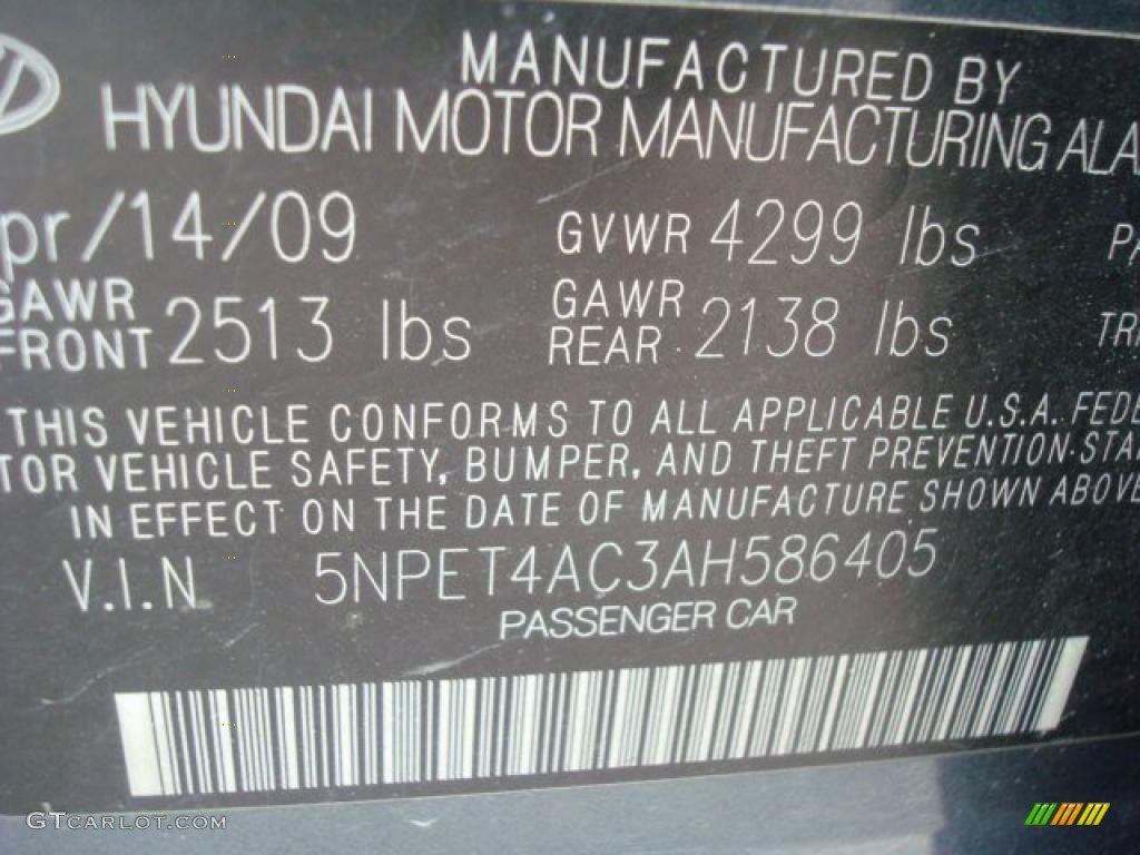 2010 Sonata GLS - Slate Blue / Gray photo #21