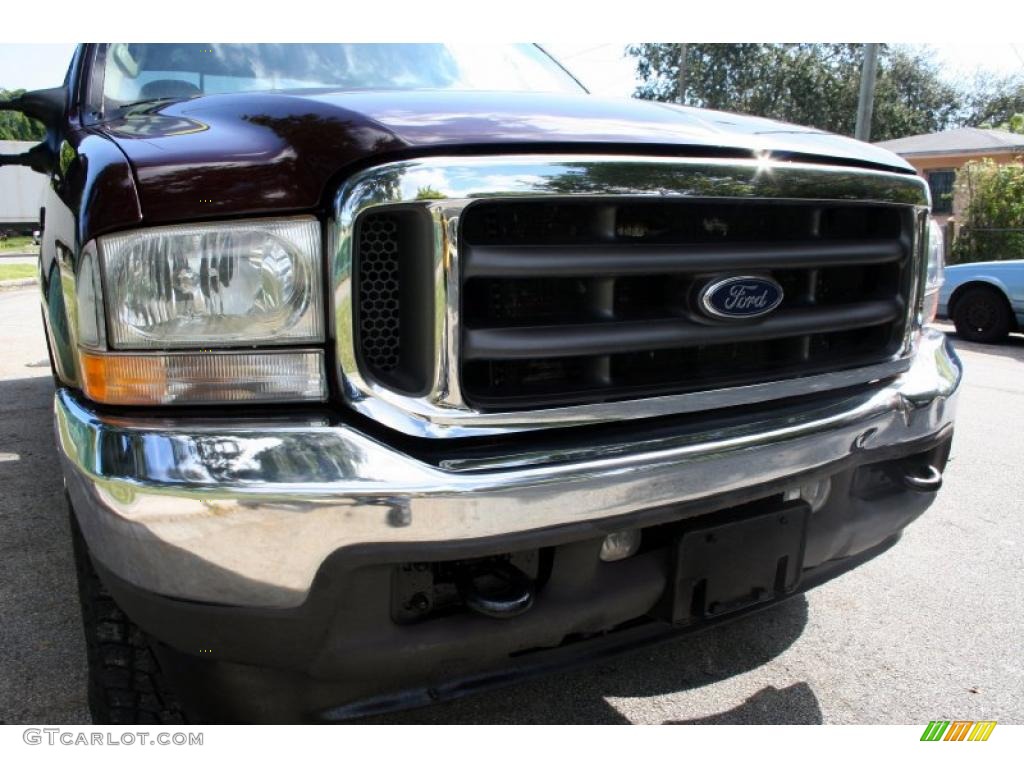 2004 F250 Super Duty Lariat Crew Cab 4x4 - Dark Toreador Red Metallic / Medium Parchment photo #13