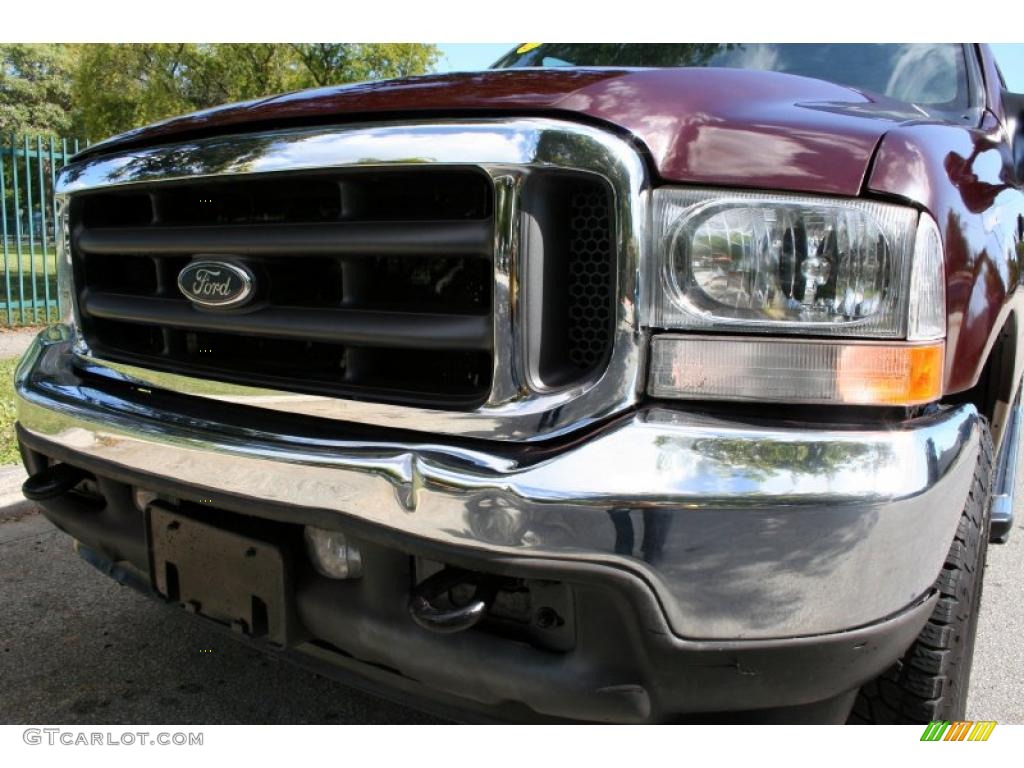 2004 F250 Super Duty Lariat Crew Cab 4x4 - Dark Toreador Red Metallic / Medium Parchment photo #14