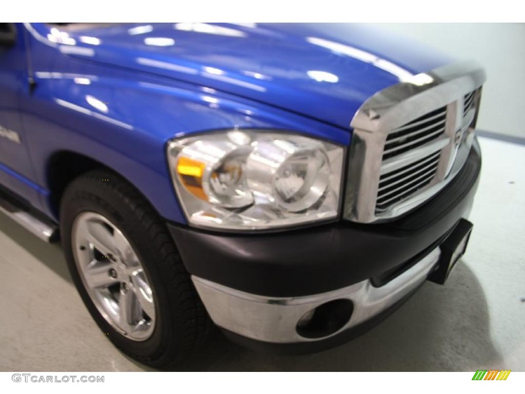 2008 Ram 1500 SXT Quad Cab - Electric Blue Pearl / Medium Slate Gray photo #43