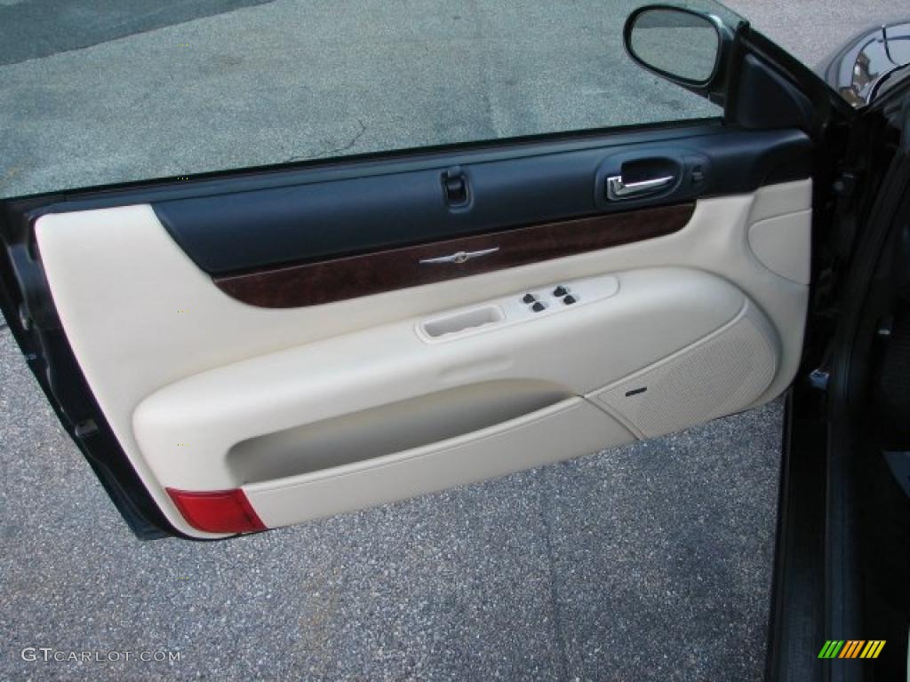 2001 Chrysler Sebring Limited Convertible Royal Blue/Cream Door Panel Photo #40134973