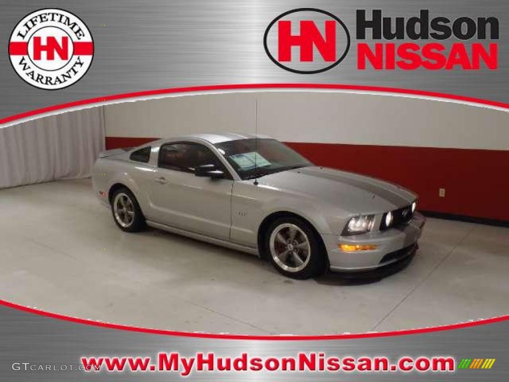2005 Mustang GT Premium Coupe - Satin Silver Metallic / Red Leather photo #1