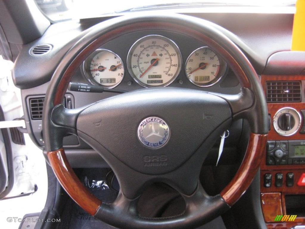 2001 Mercedes-Benz SLK 320 Roadster Charcoal Black Steering Wheel Photo #40138729