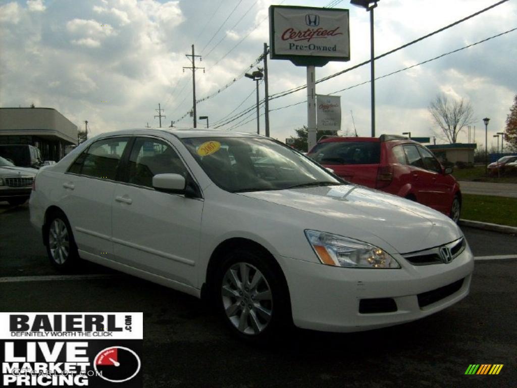 2007 Accord EX-L V6 Sedan - Taffeta White / Ivory photo #1