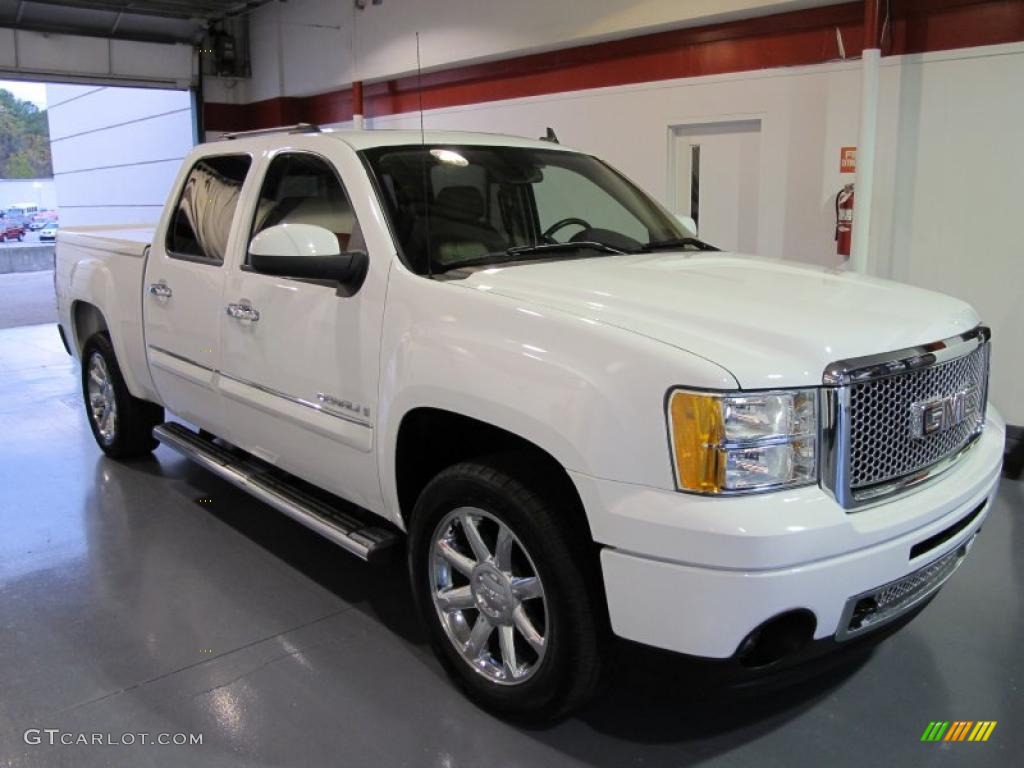 2008 Sierra 1500 Denali Crew Cab AWD - Summit White / Light Cashmere photo #5