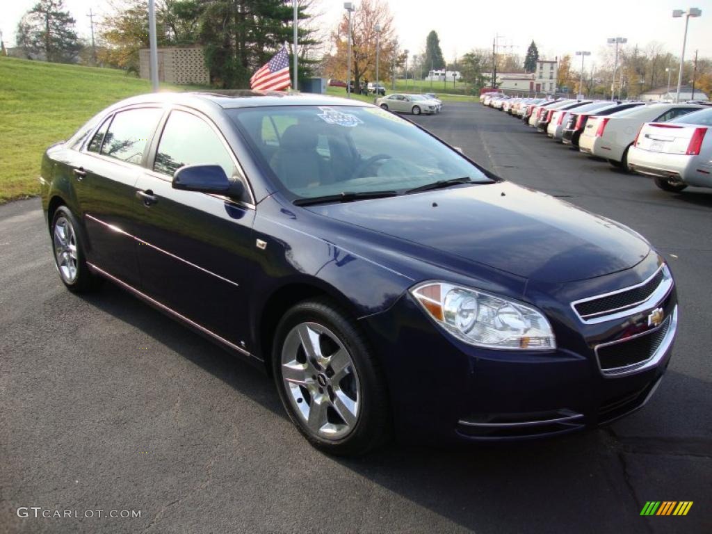 2008 Malibu LT Sedan - Imperial Blue Metallic / Titanium Gray photo #4