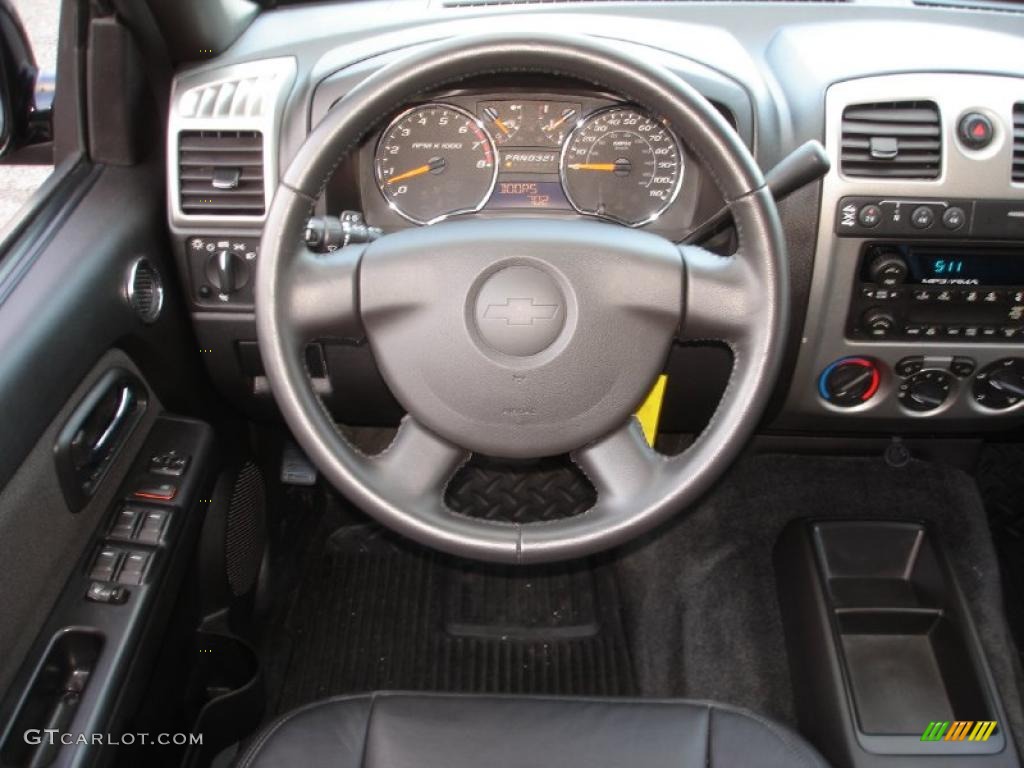 2010 Chevrolet Colorado LT Crew Cab 4x4 Ebony Steering Wheel Photo #40150573