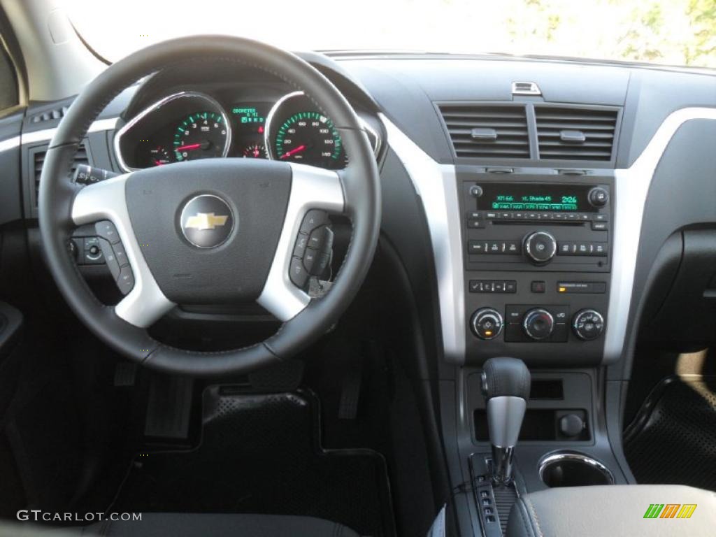 2011 Traverse LT - Steel Green Metallic / Ebony/Ebony photo #14