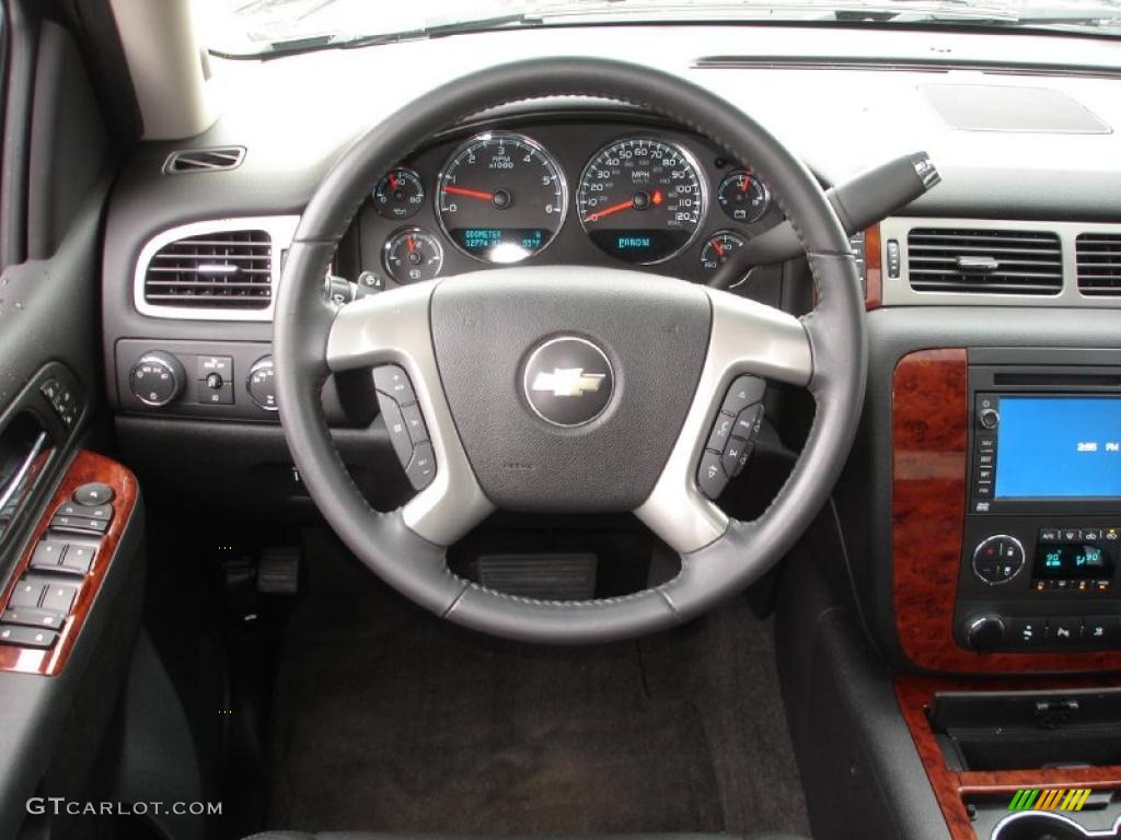2010 Chevrolet Avalanche LTZ 4x4 Ebony Steering Wheel Photo #40151085