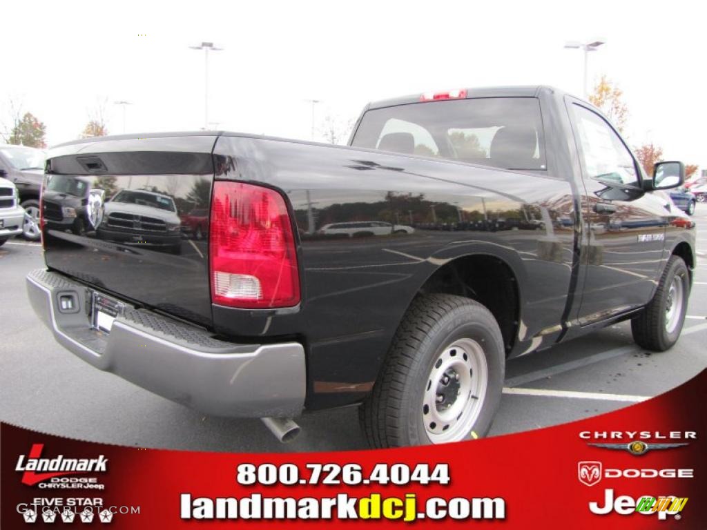 2011 Ram 1500 ST Regular Cab - Brilliant Black Crystal Pearl / Dark Slate Gray/Medium Graystone photo #3