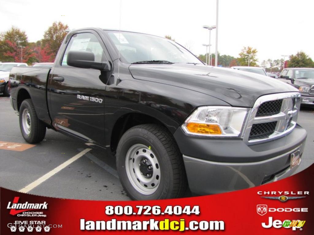 2011 Ram 1500 ST Regular Cab - Brilliant Black Crystal Pearl / Dark Slate Gray/Medium Graystone photo #4