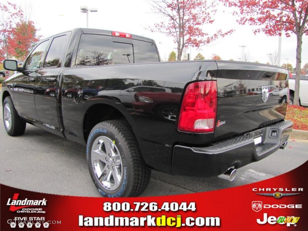2011 Ram 1500 Sport Quad Cab - Brilliant Black Crystal Pearl / Dark Slate Gray/Medium Graystone photo #2