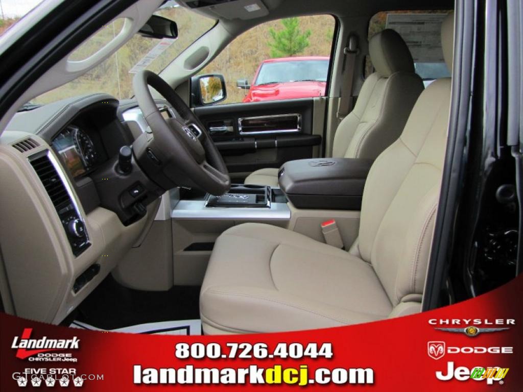 2011 Ram 1500 Laramie Crew Cab - Brilliant Black Crystal Pearl / Light Pebble Beige/Bark Brown photo #7