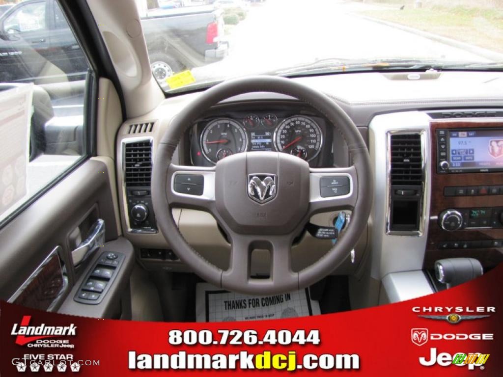 2011 Ram 1500 Laramie Crew Cab - Brilliant Black Crystal Pearl / Light Pebble Beige/Bark Brown photo #11