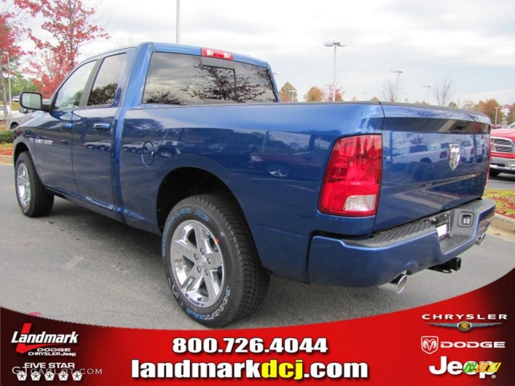 2011 Ram 1500 Sport Quad Cab - Deep Water Blue Pearl / Dark Slate Gray/Medium Graystone photo #2