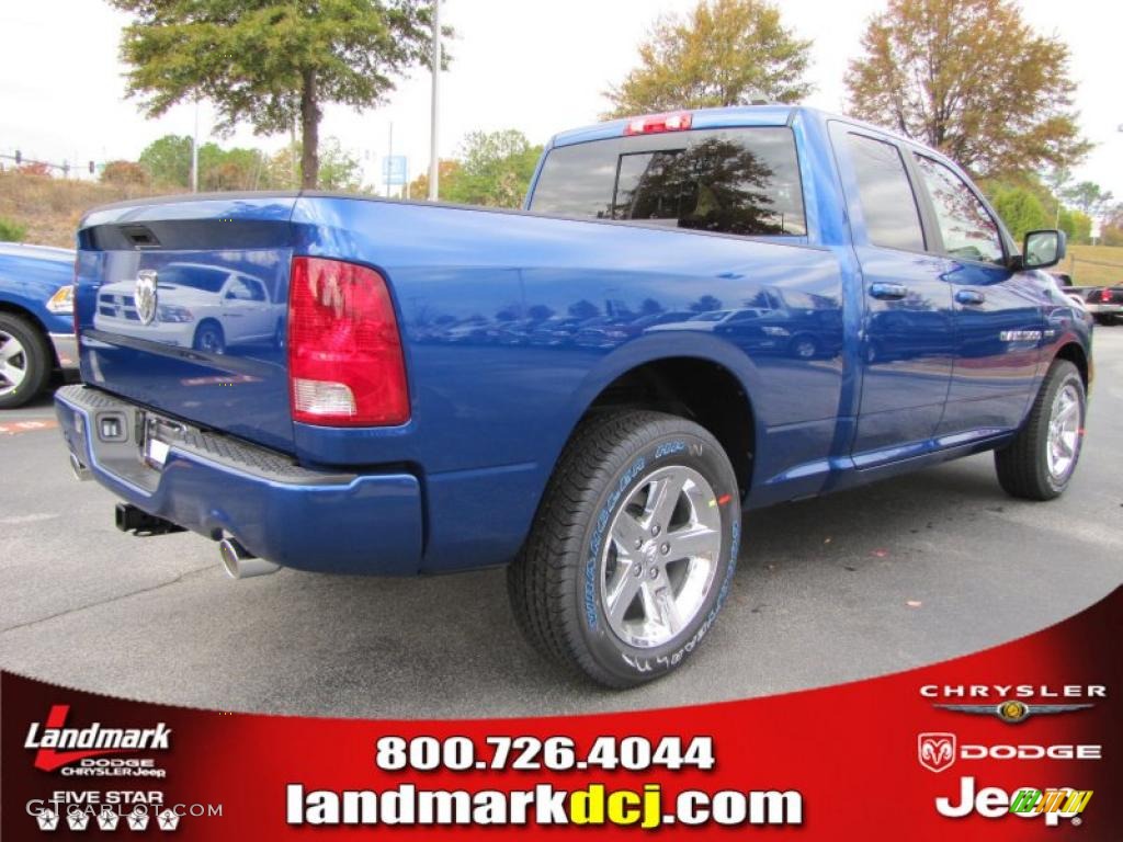 2011 Ram 1500 Sport Quad Cab - Deep Water Blue Pearl / Dark Slate Gray/Medium Graystone photo #3