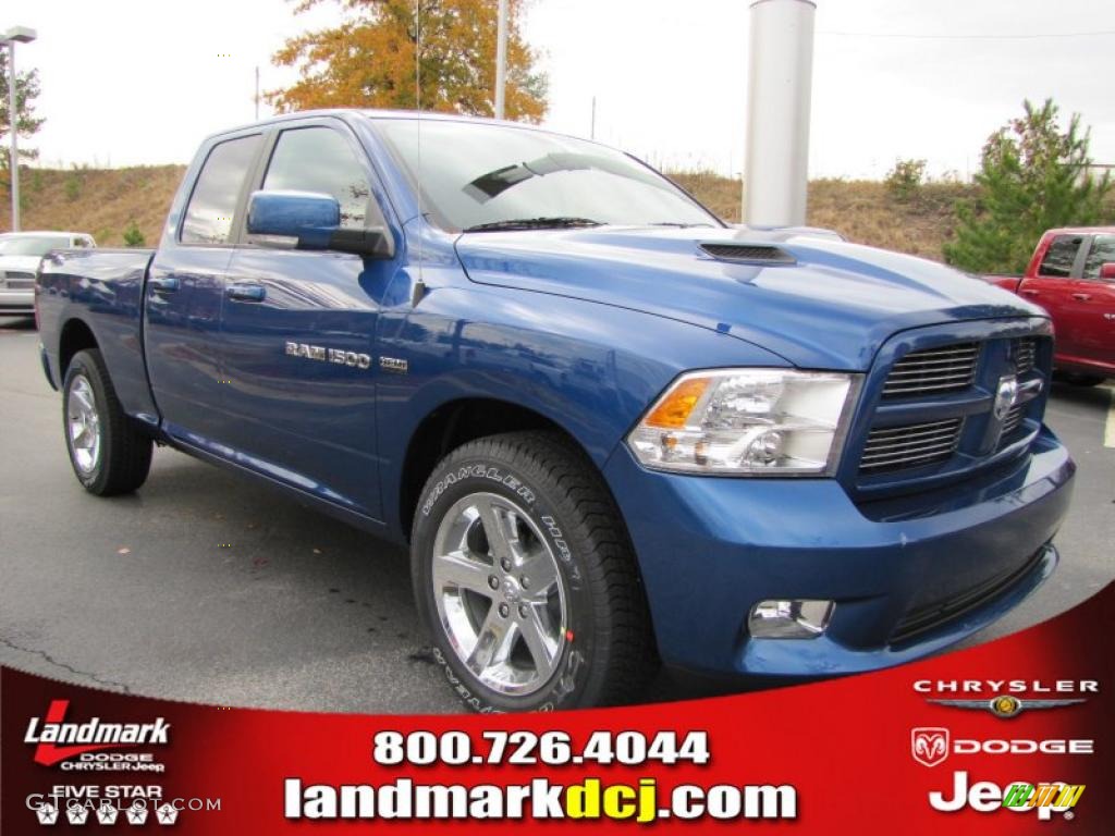 2011 Ram 1500 Sport Quad Cab - Deep Water Blue Pearl / Dark Slate Gray/Medium Graystone photo #4