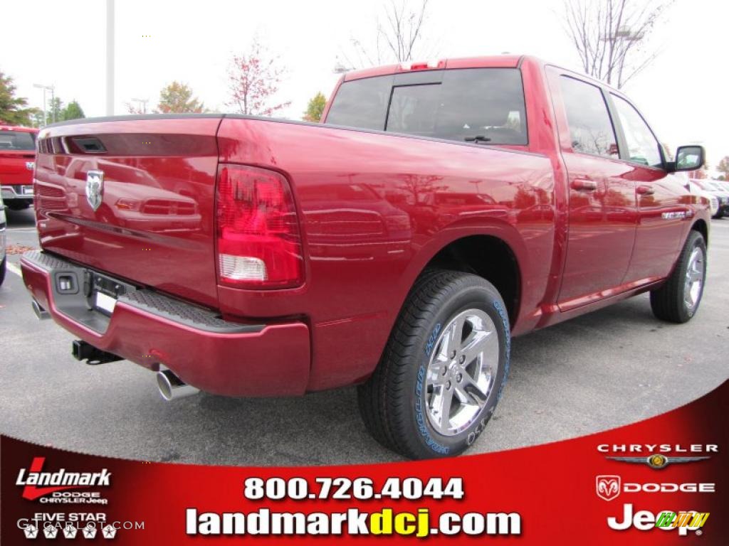 2011 Ram 1500 Sport Crew Cab - Deep Cherry Red Crystal Pearl / Dark Slate Gray photo #3