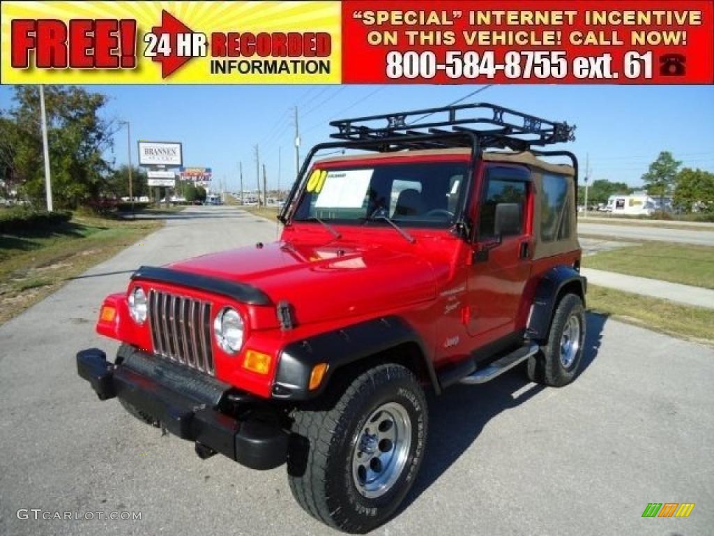 2001 Wrangler Sport 4x4 - Flame Red / Agate Black photo #1