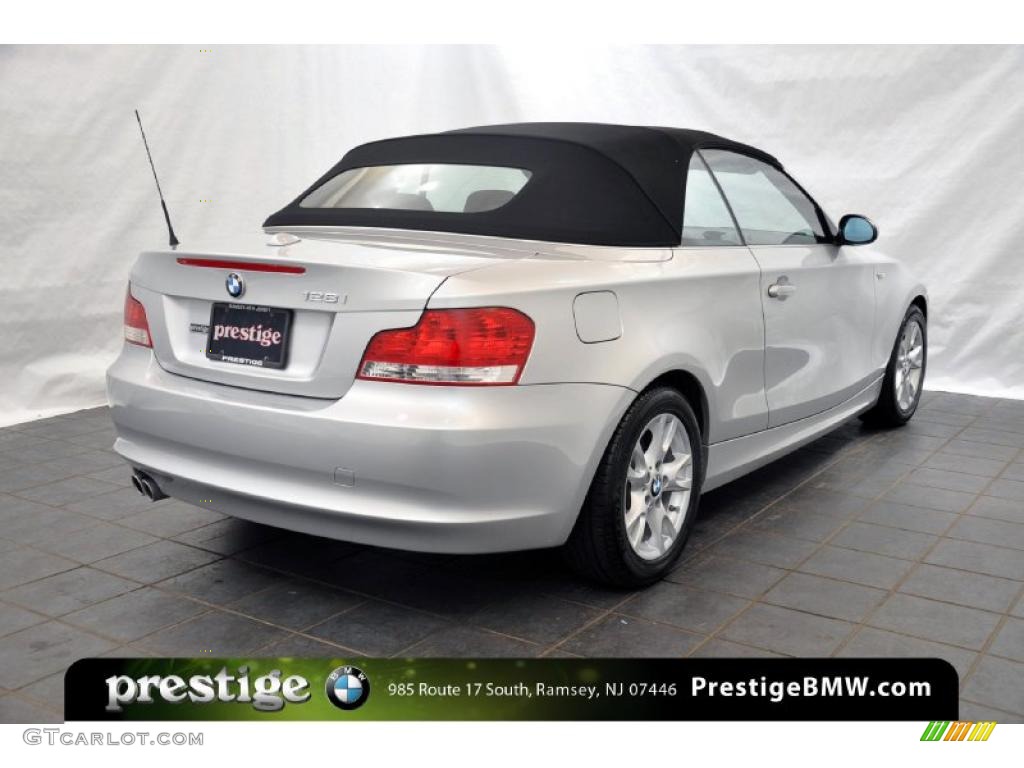 2009 1 Series 128i Convertible - Titanium Silver Metallic / Black photo #2