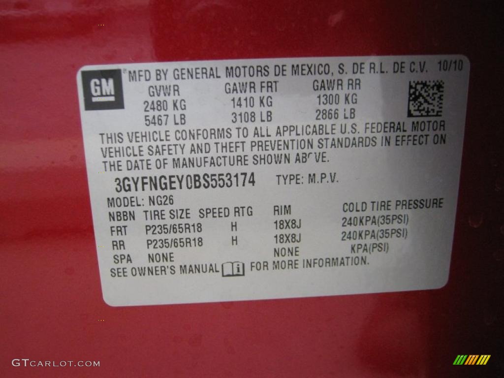 2011 SRX FWD - Crystal Red Tintcoat / Titanium/Ebony photo #26