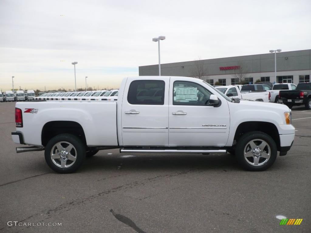 Summit White 2011 GMC Sierra 2500HD Denali Crew Cab 4x4 Exterior Photo #40168529