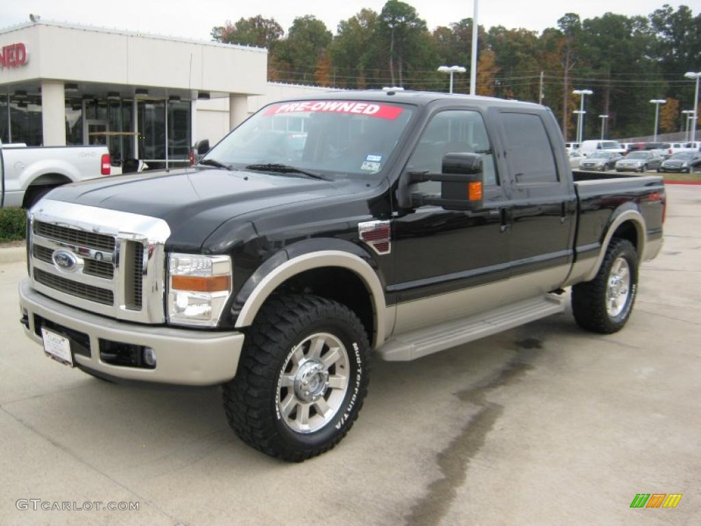 2008 F250 Super Duty King Ranch Crew Cab 4x4 - Black / Camel/Chaparral Leather photo #1