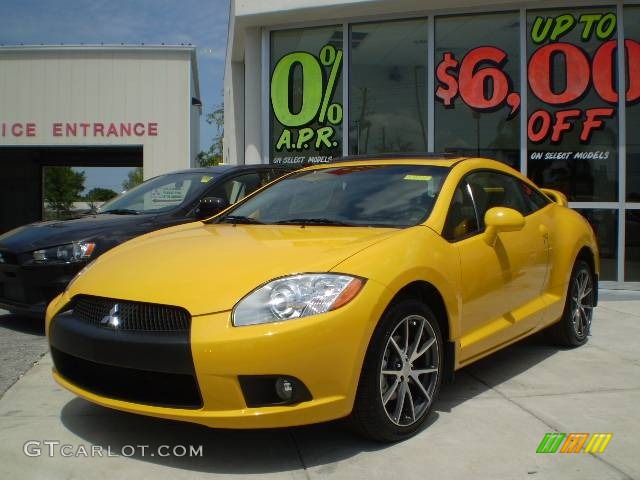2009 Eclipse GT Coupe - Solar Satin Yellow / Dark Charcoal photo #1