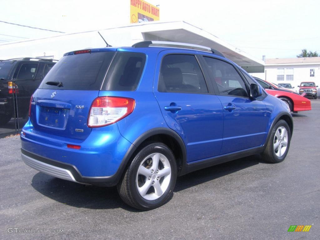 2007 SX4 Sport AWD - Techno Blue Metallic / Black photo #8